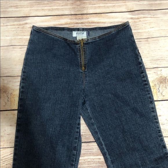 vtg y2k•low rise jeans jordache flared denim with stitch piping - Picture 8 of 10